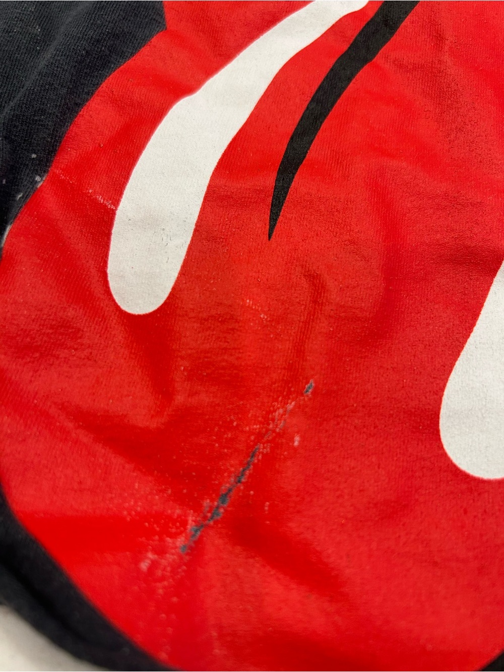 The Rolling Stones Black Bleached Crop Tee with Red Tongue Graphic - Picture 5 of 8